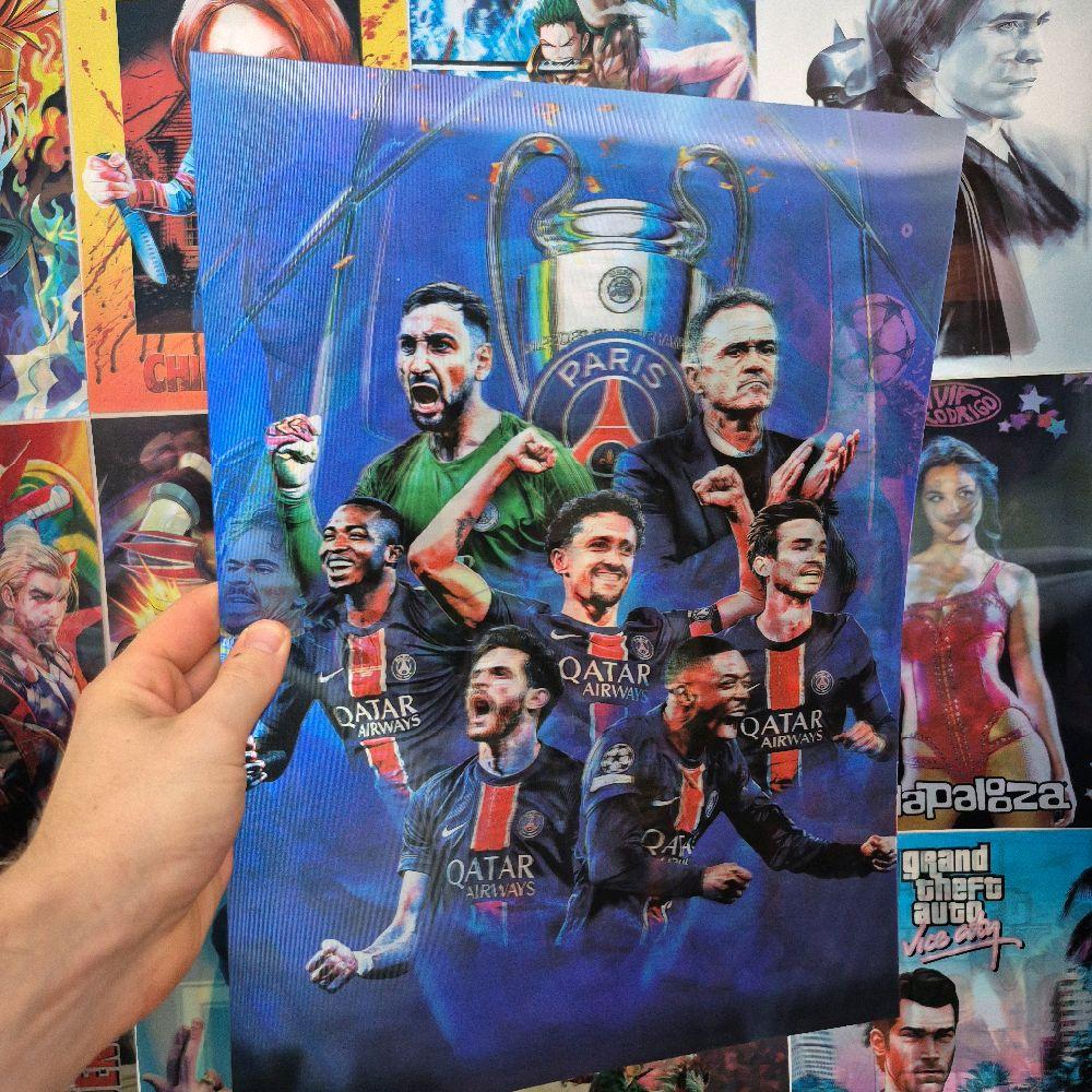 Paris Saint Germain Affiche Holographique 3D
