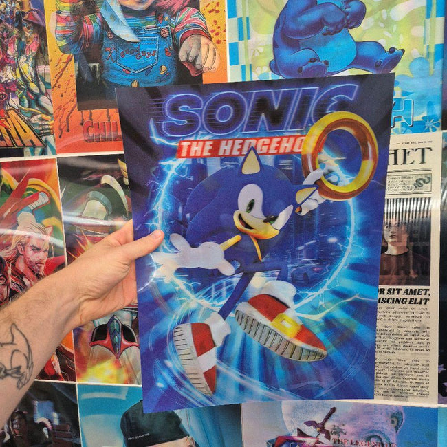 Sonic - Affiche Holographique 3D