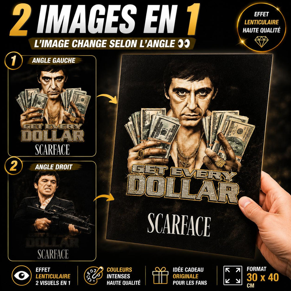 Scarface Affiche Holographique 3D