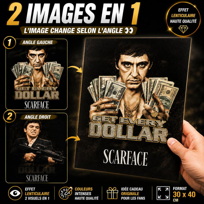 Scarface Affiche Holographique 3D