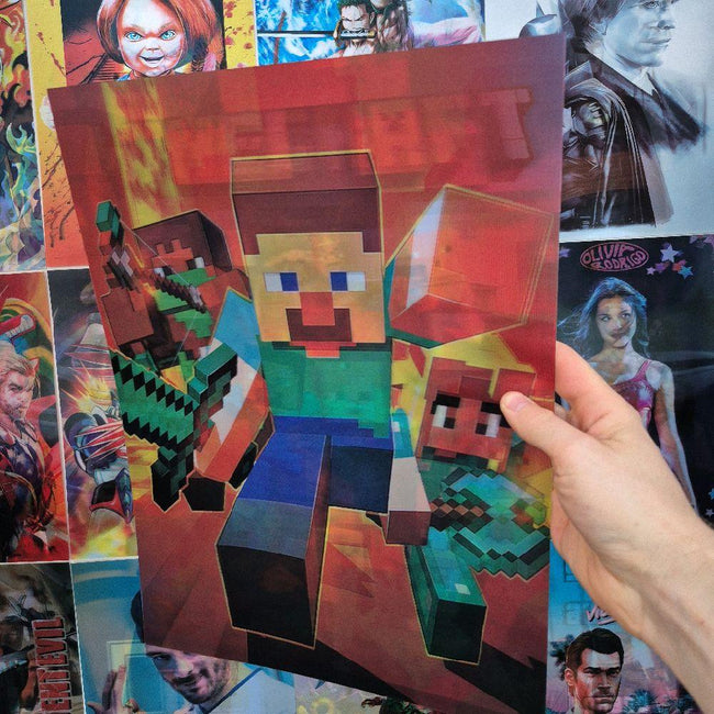 Minecraft Affiche Holographique 3D