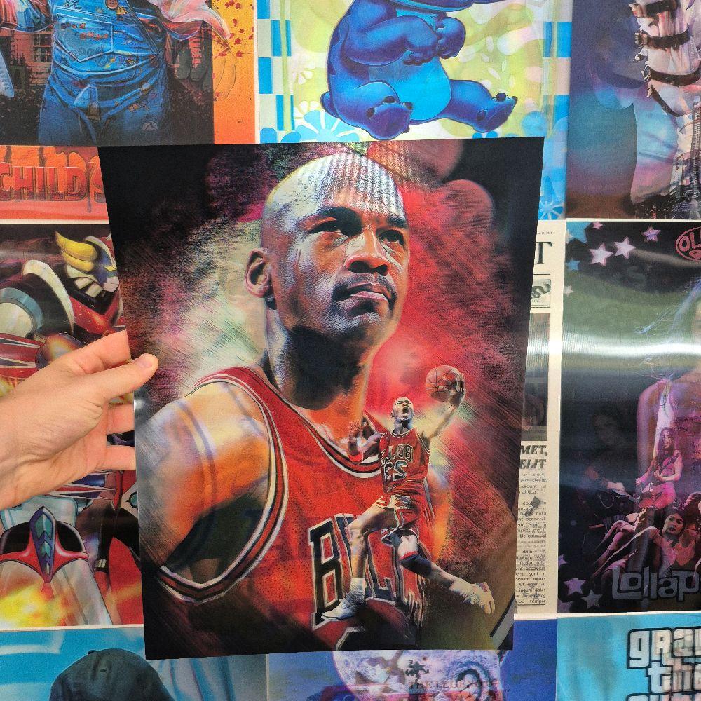 Michael Jordan/Kobe Bryant/Lebron James Affiche Holographique 3D