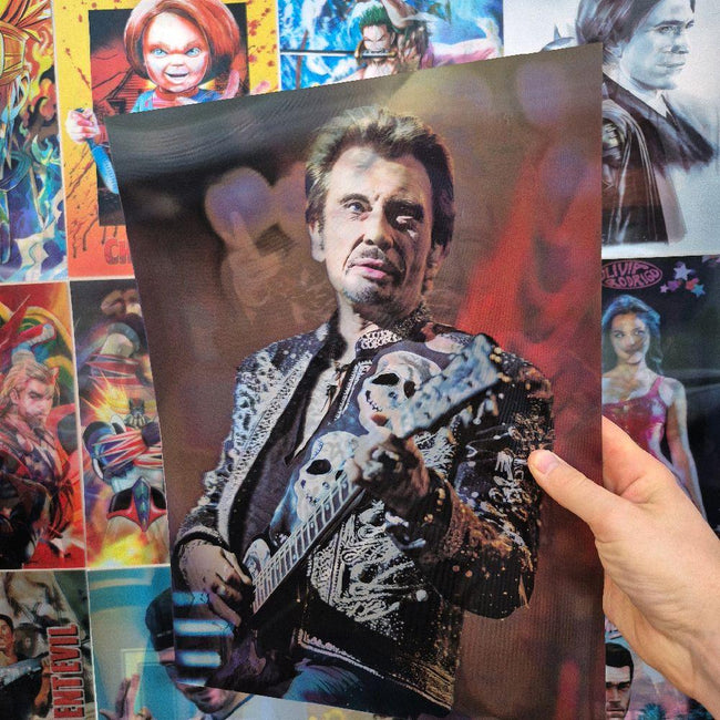 Johnny Hallyday Affiche Holographique 3D