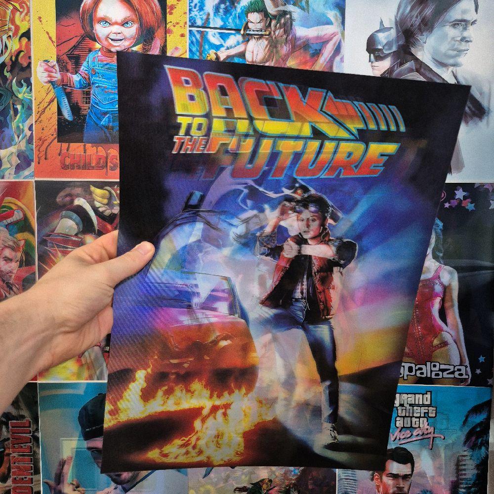 Retour vers le Futur Affiche Holographique 3D